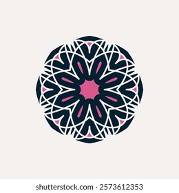 Arabic mosaic geometric symbol. Vector floral oriental ornamental logo template