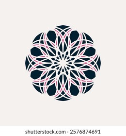 Arabic mosaic geometric symbol. Vector floral oriental ornamental logo template