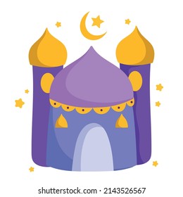 arabic mosque cartoon icon isolated