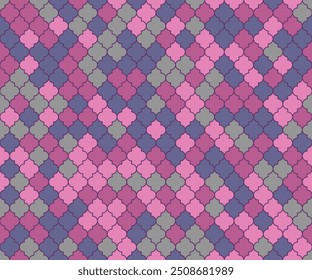 Arabic Mosque Window Vector Seamless Pattern. Ramadan mubarak muslim background. Traditional ramadan mosque ornament. Islamic textile grid background. Flashlight shapes ethnic motif