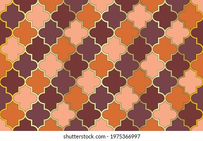 Arabic Mubarak Mosaic. Elegant Moroccan Seamless Pattern. Ramadan Kareem Tender Motif. 1001 Night Arabesque. Mosque Window Pattern. Traditional Muslim Lantern Background. Moroccan Seamless Pattern.
