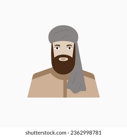 arabic muslim male with beard on beije background 