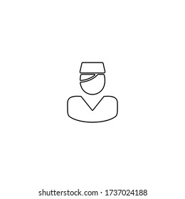 Arabic muslim man silhouette. Line icon design.