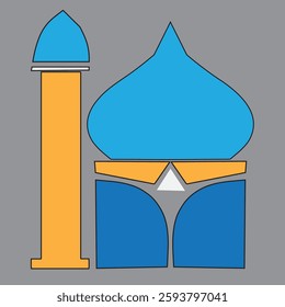 arabic muslim vector mosque isolated flat style