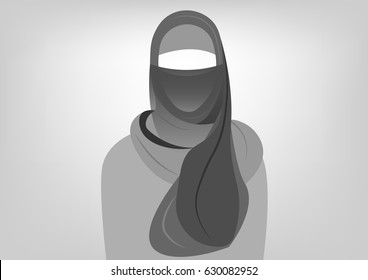 Arabic Muslim Woman In Niqab