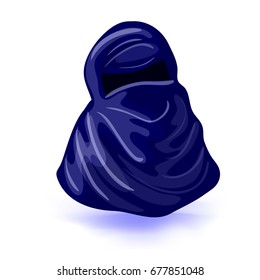 Arabic Muslim woman shawl hijab. Isolated drawing on a white background vector illustration.