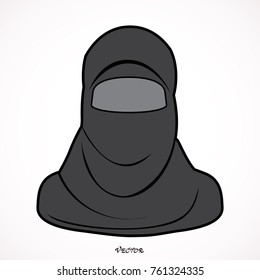 arabic muslim woman, Type of clothing Burka, vector isolated