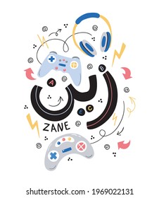 Arabischer Name moderne doodle Cartoon Stil. Individuelles Geschenk für Musliml. Geschenk für Ramadan, eid al adha, eid al fitr, Geburtstag. Die Einrichtung ist im Kindergarten gehalten.
 
