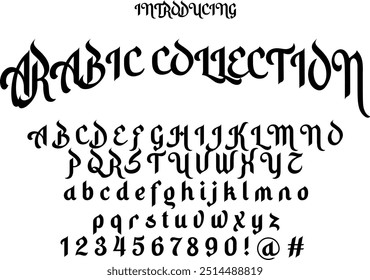 Tipografía de tipografía de estilo Nuevo árabe para el diseño de logotipos y proyectos de caligrafía. especial para Ramadan kareem.