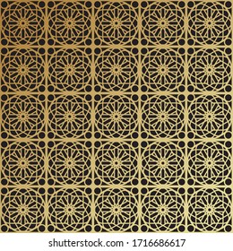 Arabic Noble geometric. Seamless patterns. Endless repeating linear texture for wallpaper, packaging, banners, invitations, business cards, fabric print.