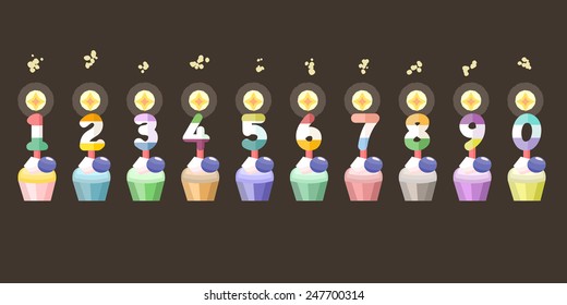 arabic number candles