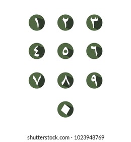 Arabic Number Font Vector Template Design