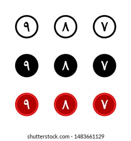 Arabic Number Icon : Suitable for Islamic Theme, Education Theme, Infographics and Other Graphic Related Assets.