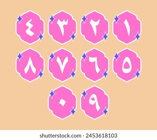 Arabic Number and Month Icon Set