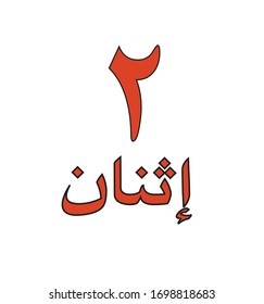arabic number on two  white background.