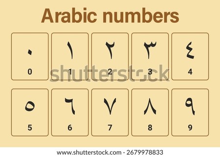Arabic numbers background. Education. Science. School. Vector illustration.