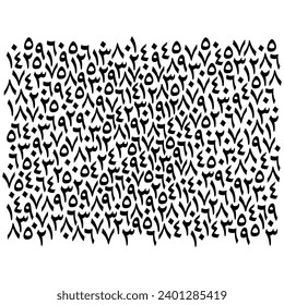 arabic numbers background. mixed arabic numbers on white background