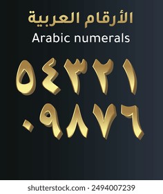 Arabic numbers colorful from 1 to 10 vector illustration new Arabic numerals set 