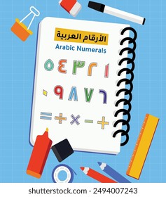 Arabic numbers colorful from 1 to 10 vector illustration new Arabic numerals set 