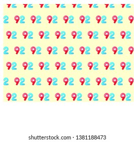 Arabic numbers on a yellow background vector