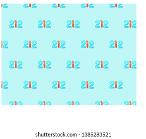 Arabic numbers  Vector pattern with color background 