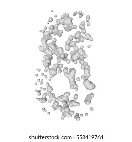 Arabic numeral symbol vector consisting of the spray liquid and bubbles.