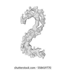 Arabic numeral symbol vector consisting of the spray liquid and bubbles.