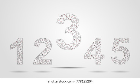 The Arabic numerals are made up of dots and lines