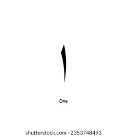 Arabic Numerals, Number 1, can use for Education, Numeral on the Islamic Calendar, Page Number or Graphic Design Element. Vector Illustration