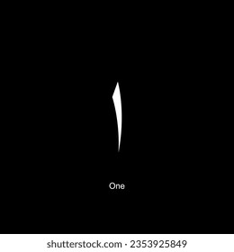 Arabic Numerals, Number 1, One, can use for Education, Numeral on the Islamic Calendar, Page Number or Graphic Design Element. Vector Illustration