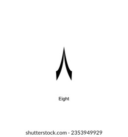 Arabic Numerals, Number 8, Eight, can use for Education, Numeral on the Islamic Calendar, Page Number or Graphic Design Element. Vector Illustration