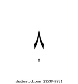 Arabic Numerals, Number 8, Eight, can use for Education, Numeral on the Islamic Calendar, Page Number or Graphic Design Element. Vector Illustration