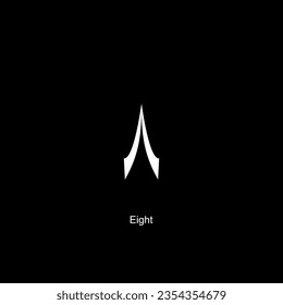 Arabic Numerals, Number 8, Eight, can use for Education, Numeral on the Islamic Calendar, Page Number or Graphic Design Element. Vector Illustration