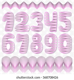 Arabic numerals. Numbers set. Collection of doodle numbers. Vector illustration can be used for web design, booklets, print cards, textile t-shirts, print elements and other.