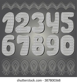 Arabic numerals. Numbers set. Collection of doodle numbers. Vector illustration can be used for web design, booklets, print cards, textile t-shirts, print elements and other.