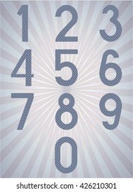 Arabic numerals. Numbers set. Collection of doodle numbers. Vector illustration can be used for web design, booklets, print cards, textile t-shirts, print elements and other.