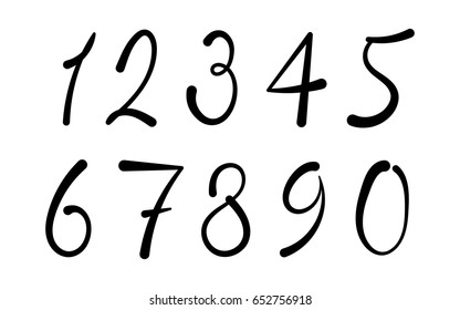 Arabic Numerals Set 110 Black Figures Stock Vector (Royalty Free ...