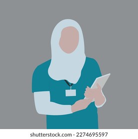 Arabic nurse wearing a hijab 