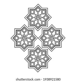 Arabic Octagon Shape Vector Black, islamic ornament. suitable for website icon, banner. etc.