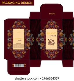 Arabic Orientail Packaging Box Design - Gold and Mehroon- D2021-0005