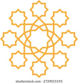 Icono floral oriental árabe con Vectores, adornos y patrones tradicionales arabescos. Símbolos y logotipos florales Abstractas diseñados en un estilo ornamental islámico, ideales para invitaciones de boda.