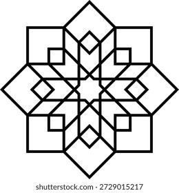 Icono floral oriental árabe con Vectores, adornos y patrones tradicionales arabescos. Símbolos y logotipos florales Abstractas diseñados en un estilo ornamental islámico, ideales para invitaciones de boda.