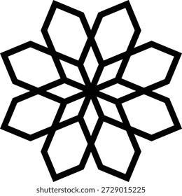 Icono floral oriental árabe con Vectores, adornos y patrones tradicionales arabescos. Símbolos y logotipos florales Abstractas diseñados en un estilo ornamental islámico, ideales para invitaciones de boda.