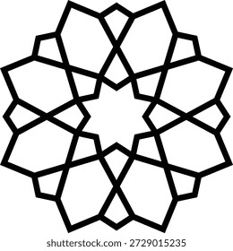 Icono floral oriental árabe con Vectores, adornos y patrones tradicionales arabescos. Símbolos y logotipos florales Abstractas diseñados en un estilo ornamental islámico, ideales para invitaciones de boda.