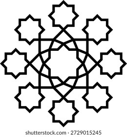 Icono floral oriental árabe con Vectores, adornos y patrones tradicionales arabescos. Símbolos y logotipos florales Abstractas diseñados en un estilo ornamental islámico, ideales para invitaciones de boda.