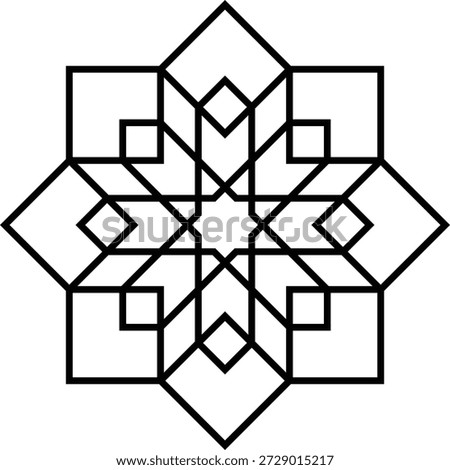 Arabic oriental floral icon featuring traditional arabesque vectors, ornaments, and patterns. Abstract floral symbols and logos designed in an ornamental Islamic style, ideal for wedding invitations.