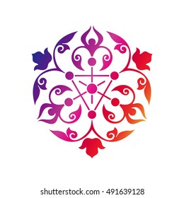 Arabic oriental ornament, floral pattern motif, arabesque, arabic ornament