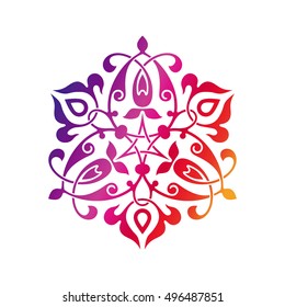 Arabic oriental ornament, floral pattern motif, arabesque, arabic ornament