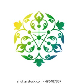 Arabic oriental ornament, floral pattern motif, arabesque, arabic ornament
