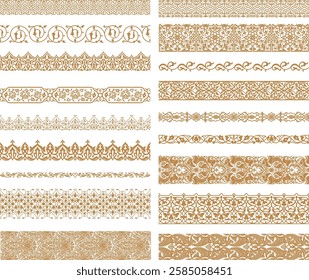 Arabic oriental ornament. Seamless floral pattern. Arabian border